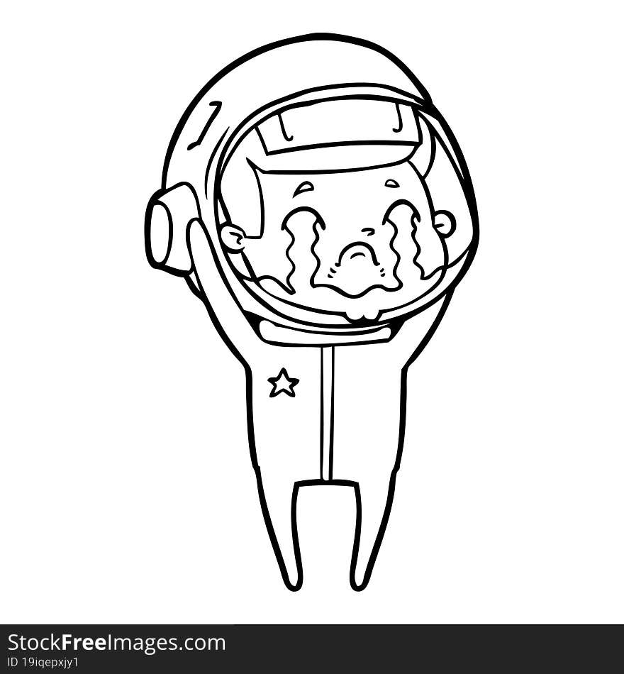 cartoon crying astronaut. cartoon crying astronaut