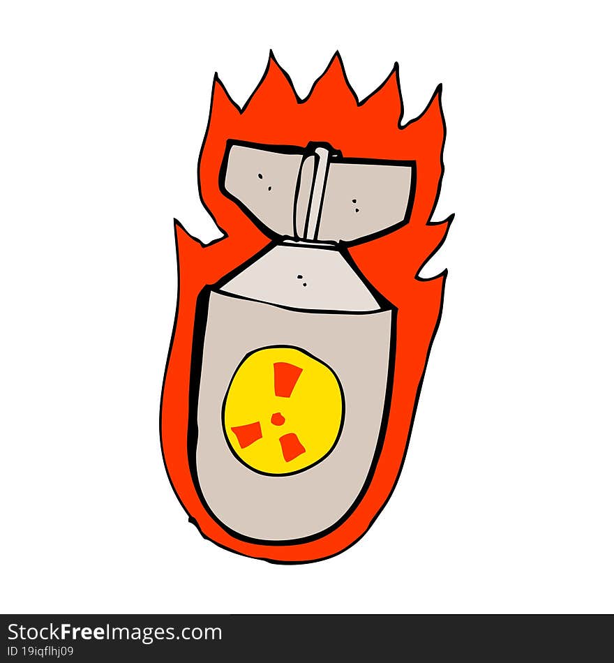 cartoon flaming bomb