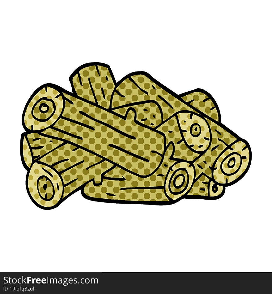 cartoon doodle pile of logs