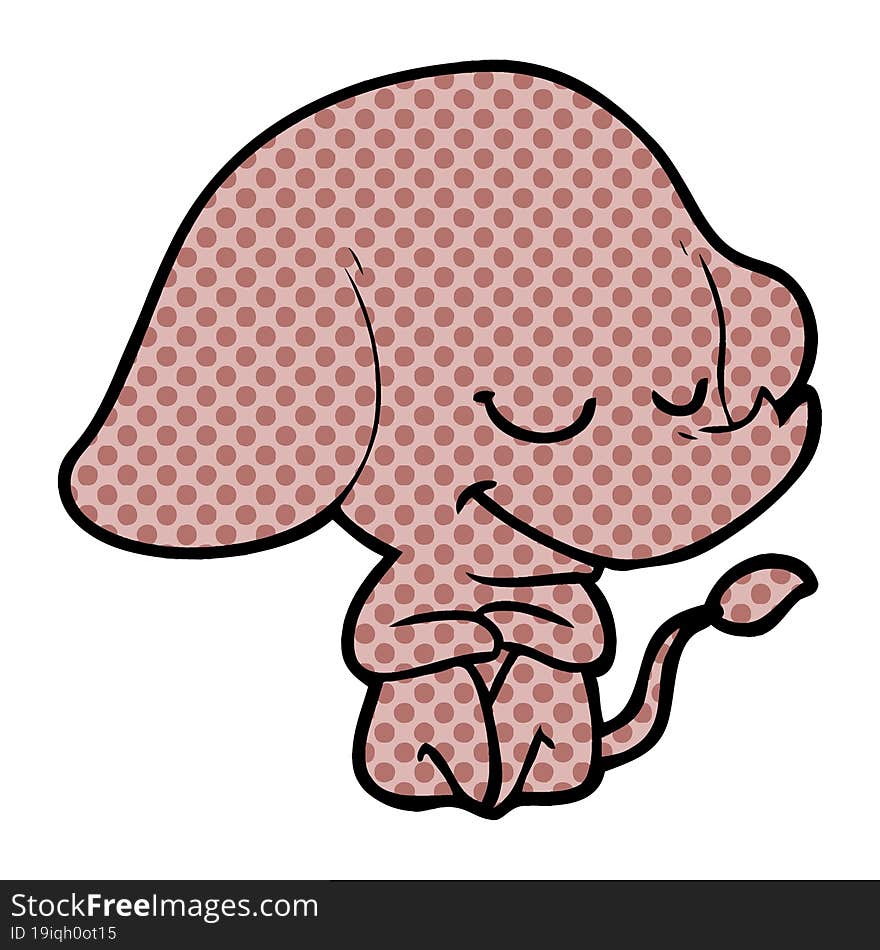 cartoon smiling elephant. cartoon smiling elephant