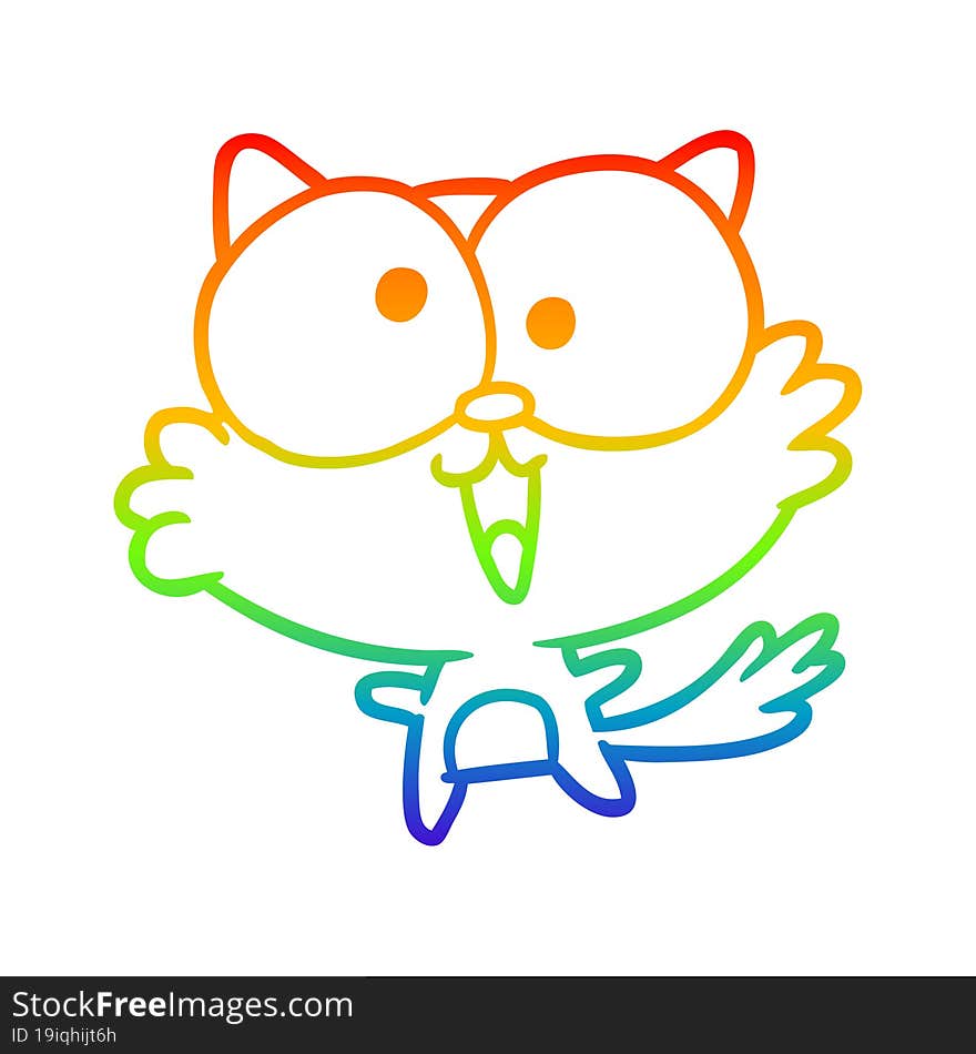 rainbow gradient line drawing cute crazy cat