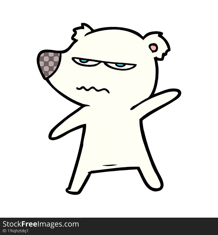 angry bear polar cartoon pointing. angry bear polar cartoon pointing