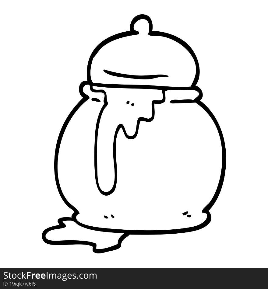 Black And White Cartoon Honey Pot