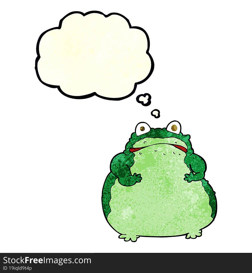 Cartoon Fat Frog With Thought Bubble