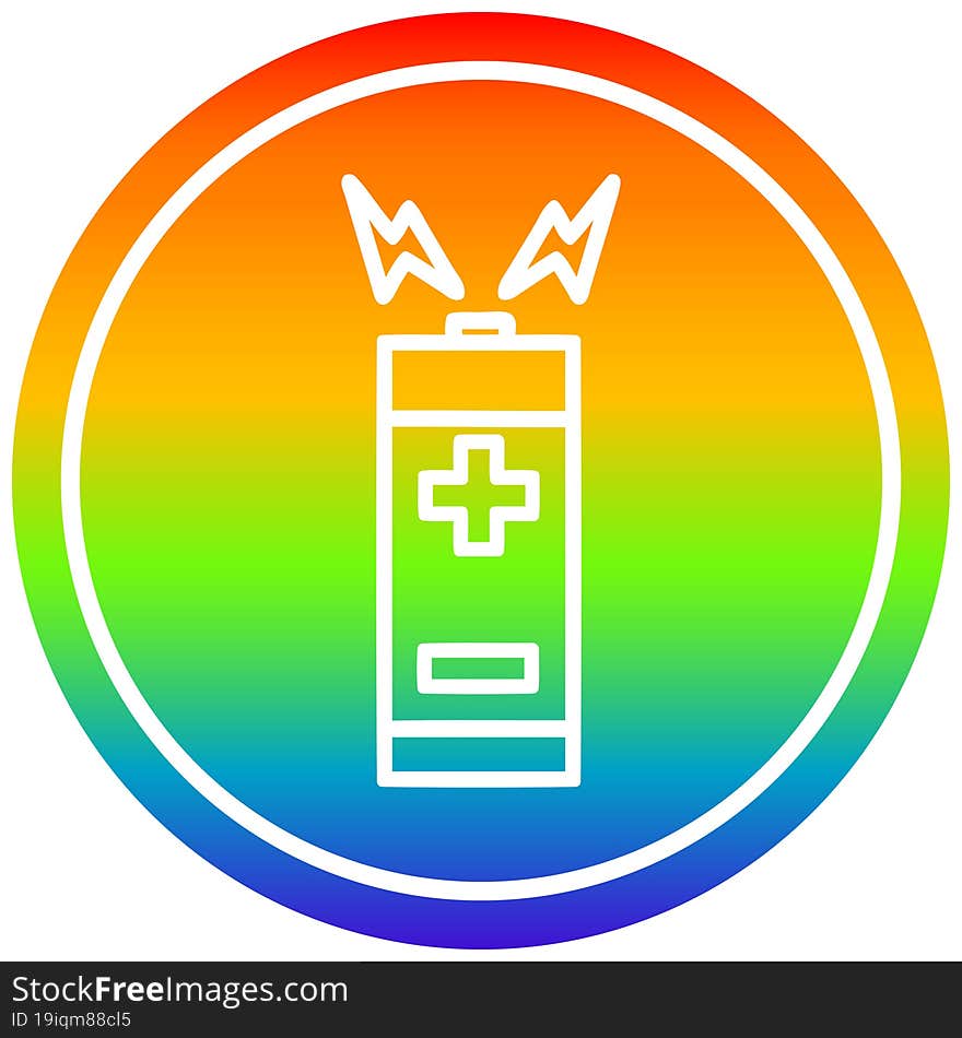 Battery Circular In Rainbow Spectrum