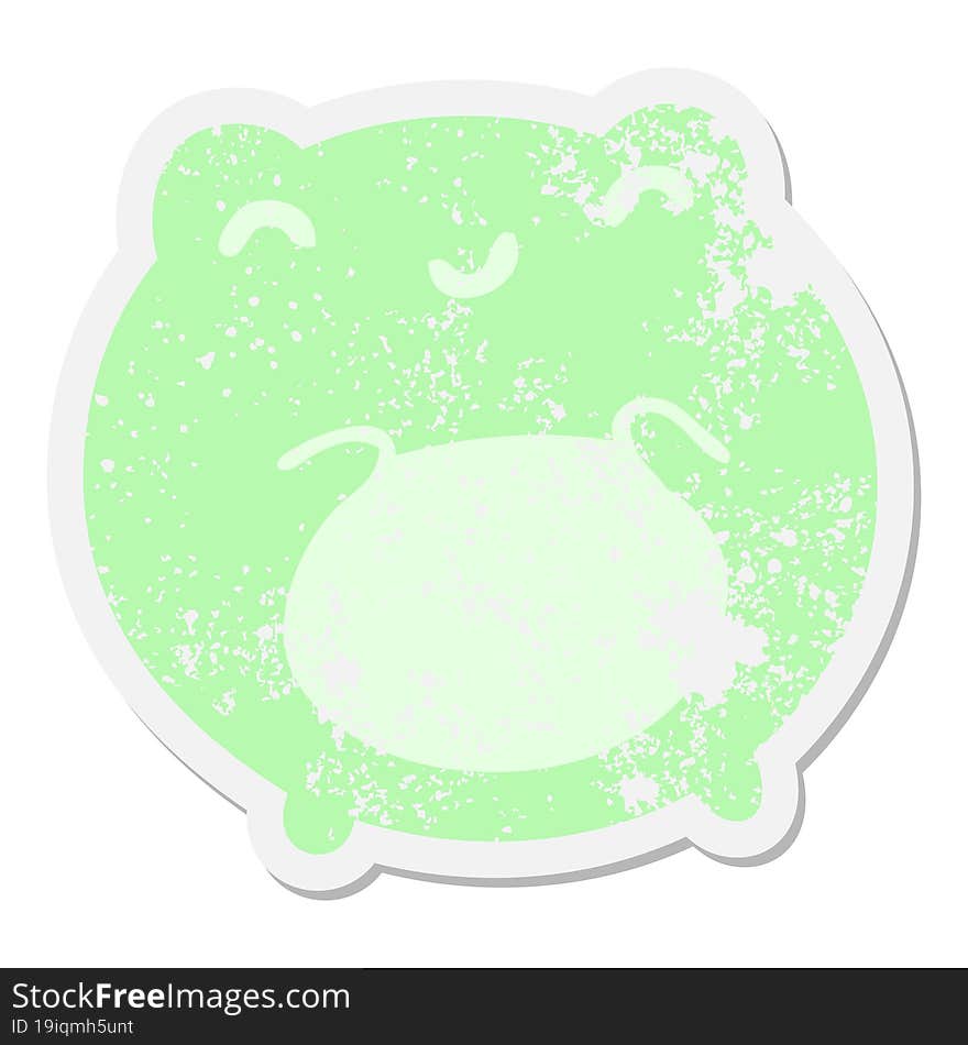 cute cartoon frog grunge sticker