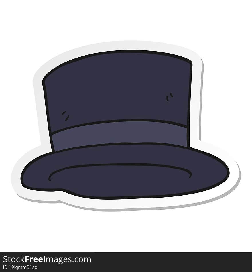 sticker of a cartoon top hat