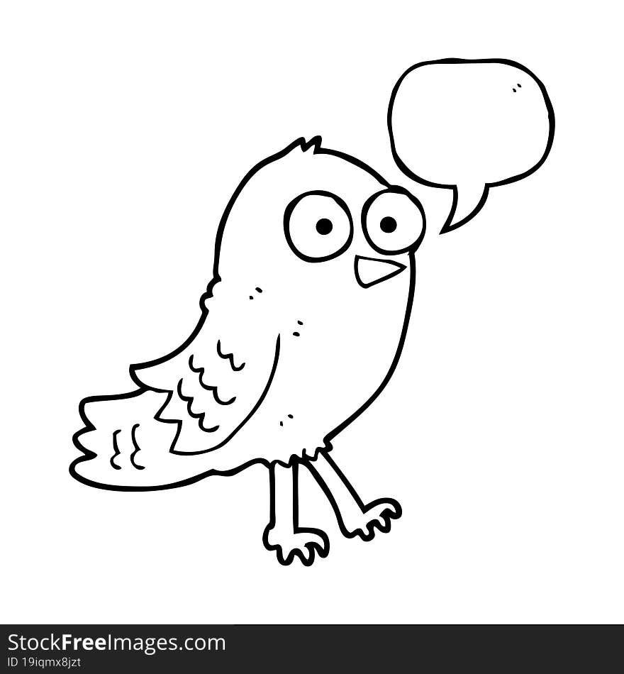 Speech Bubble Cartoon Bird