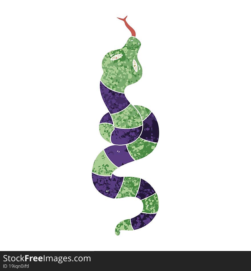 quirky retro illustration style cartoon snake