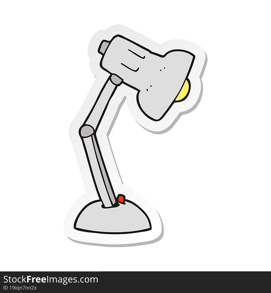 sticker of a cartoon desk lamp