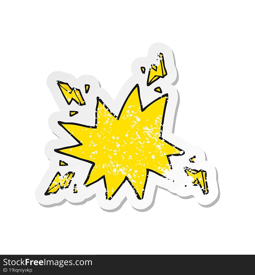 retro distressed sticker of a cartoon electrical sparks