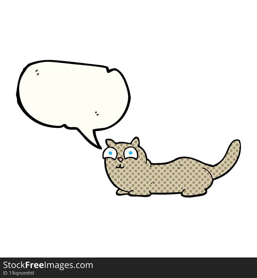 Comic Book Speech Bubble Cartoon Cat