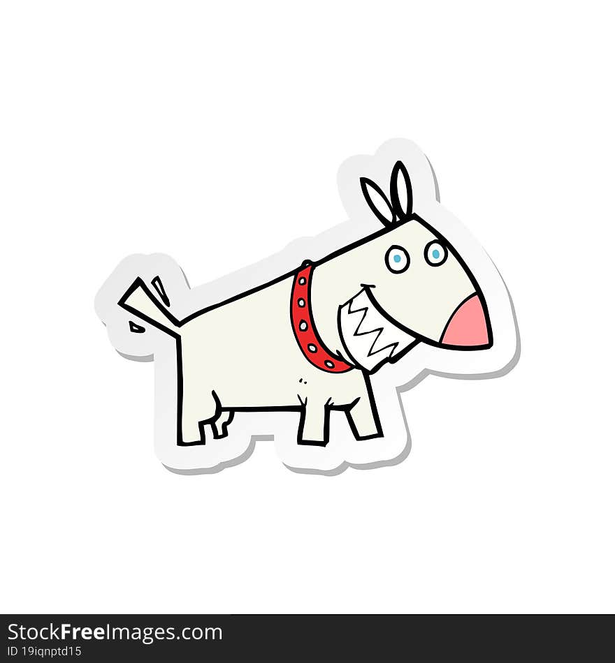 sticker of a cartoon dog