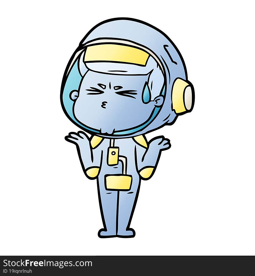 cartoon stressed astronaut. cartoon stressed astronaut