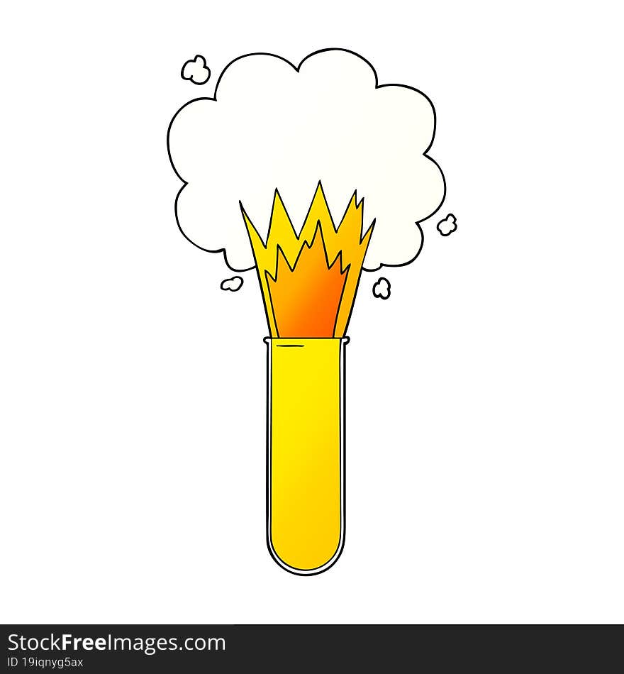 cartoon exploding chemicals in test tube. cartoon exploding chemicals in test tube