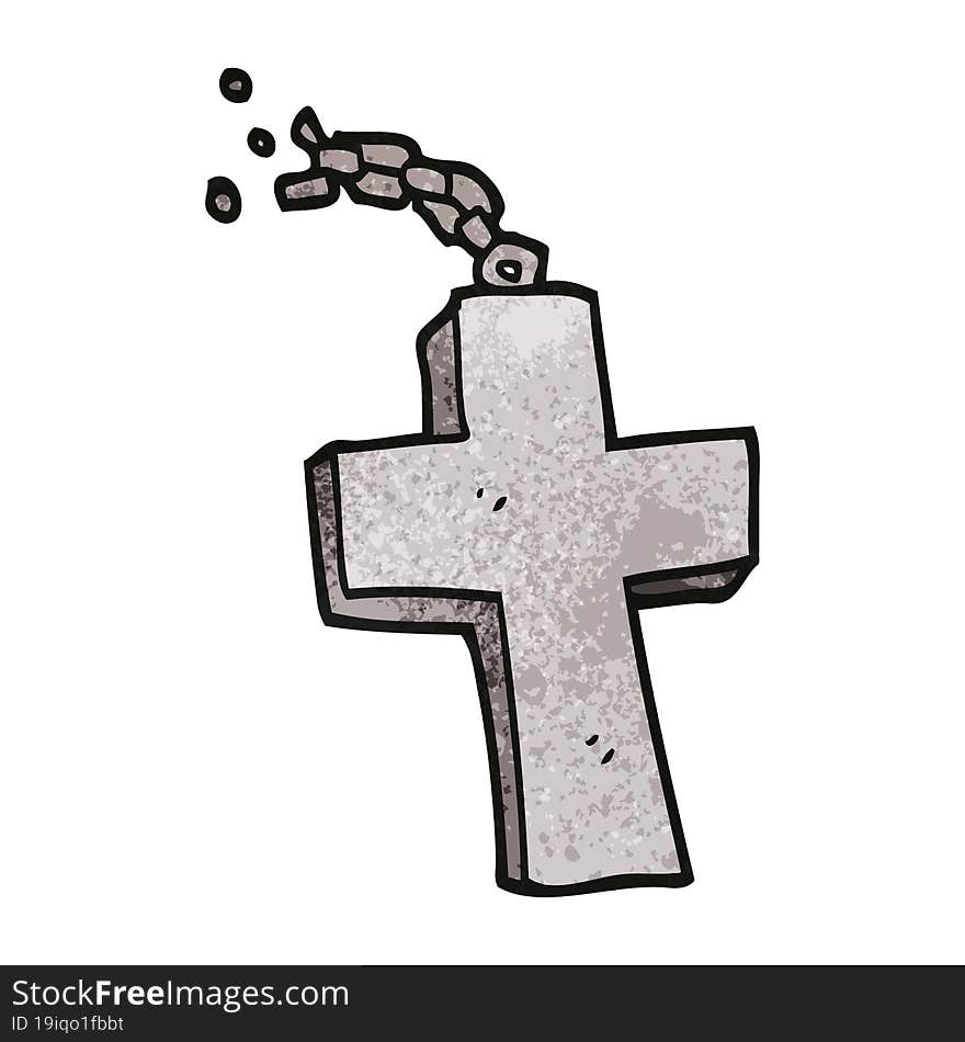 cartoon doodle silver cross