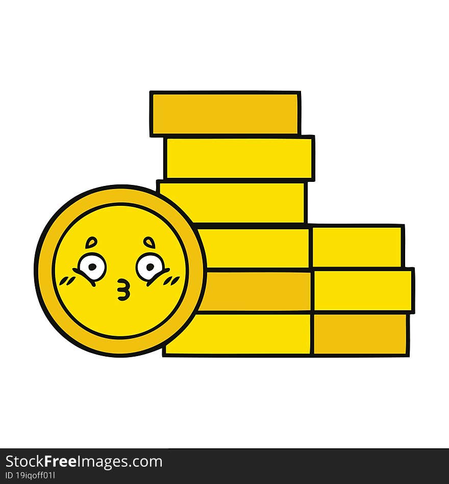 cute cartoon of a coins. cute cartoon of a coins