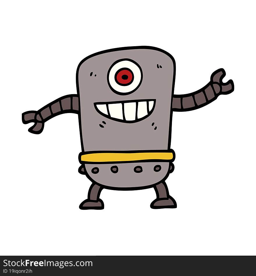 cartoon doodle robot