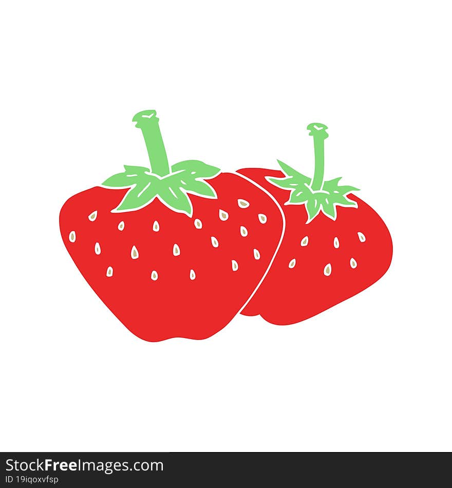 flat color style cartoon strawberry