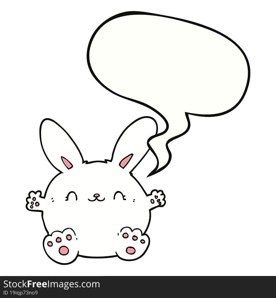 cute cartoon rabbit with speech bubble. cute cartoon rabbit with speech bubble