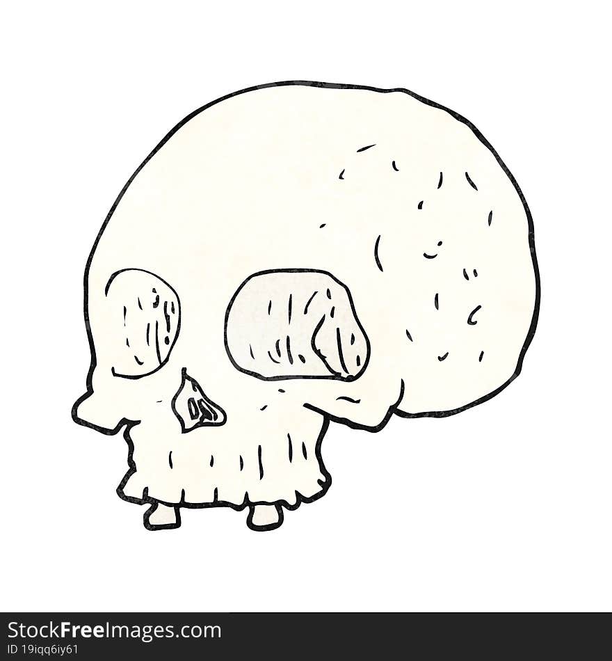 Textured Cartoon Old Skull