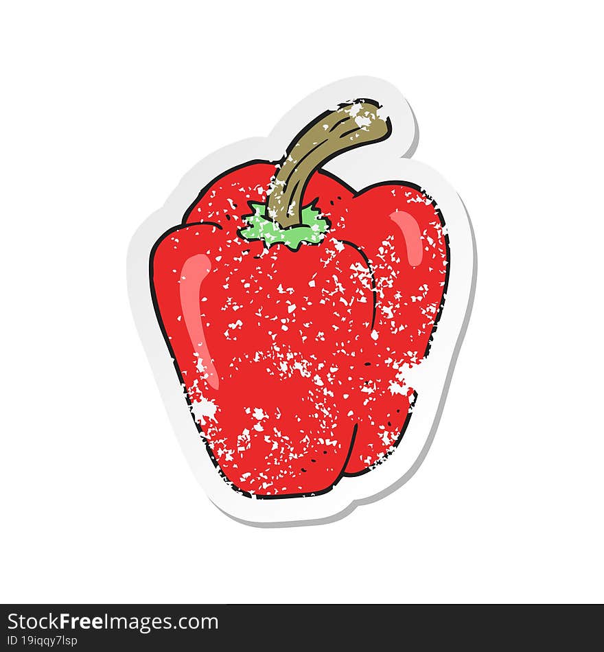 retro distressed sticker of a cartoon pepper