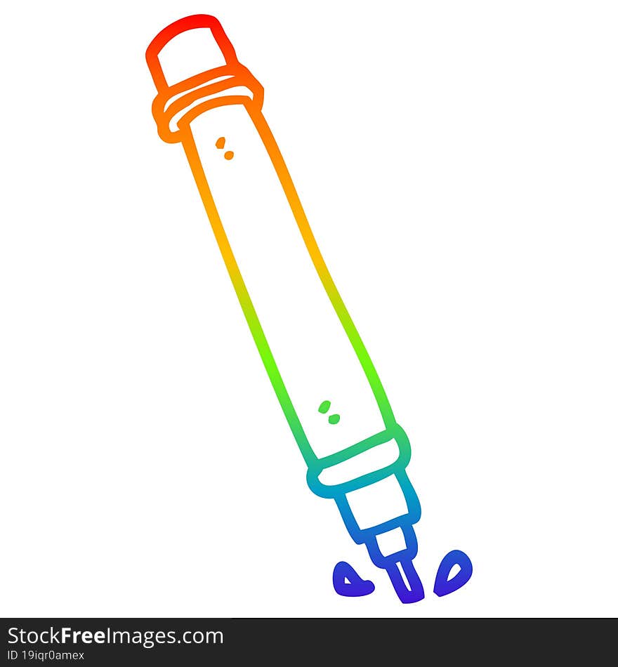 rainbow gradient line drawing cartoon marker pen