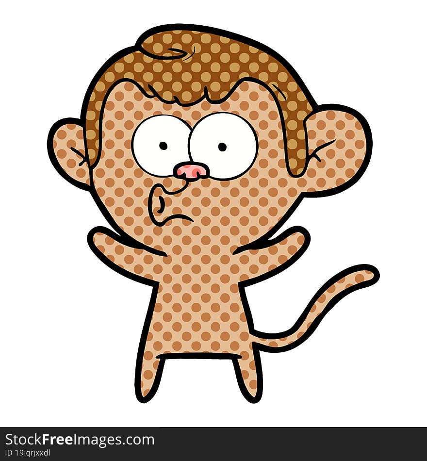 cartoon surprised monkey. cartoon surprised monkey