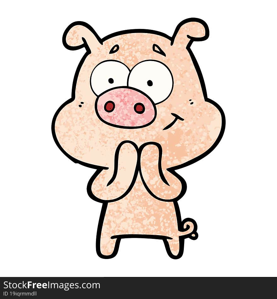 happy cartoon pig. happy cartoon pig