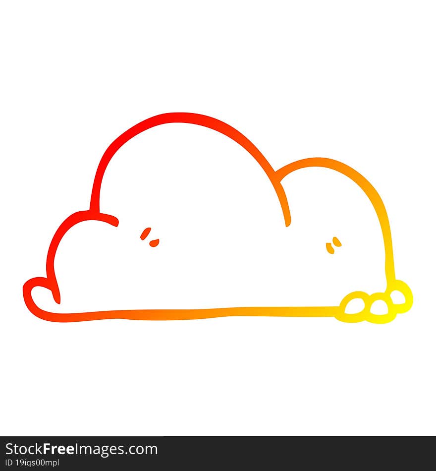 warm gradient line drawing cartoon boulder