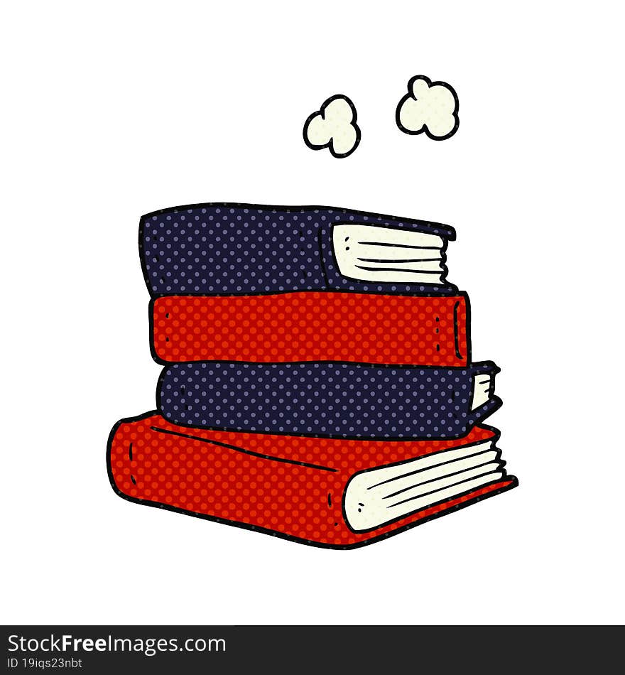 cartoon stack of books