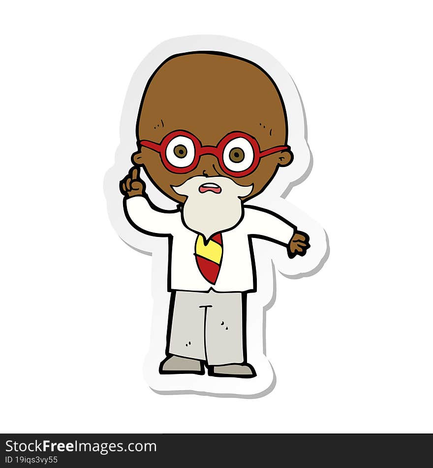 sticker of a cartoon professor