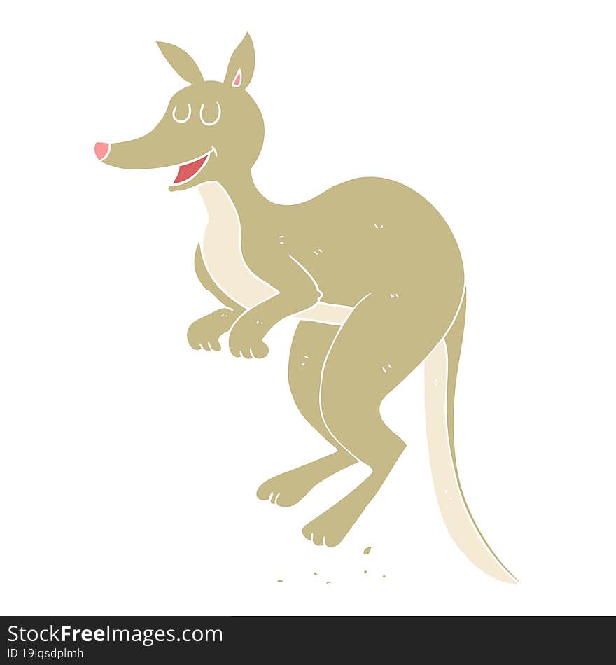 flat color illustration of a cartoon kangaroo