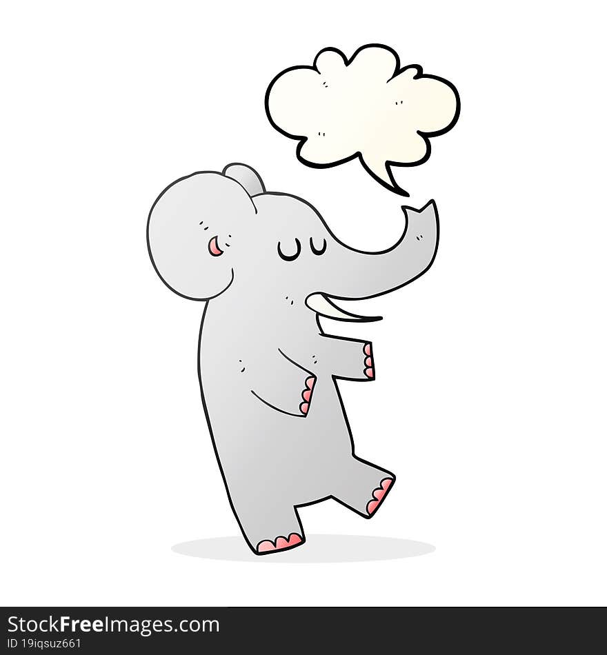 speech bubble cartoon dancing elephant