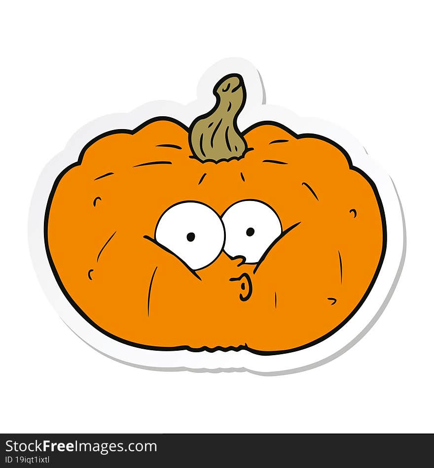 sticker of a cartoon pumpkin