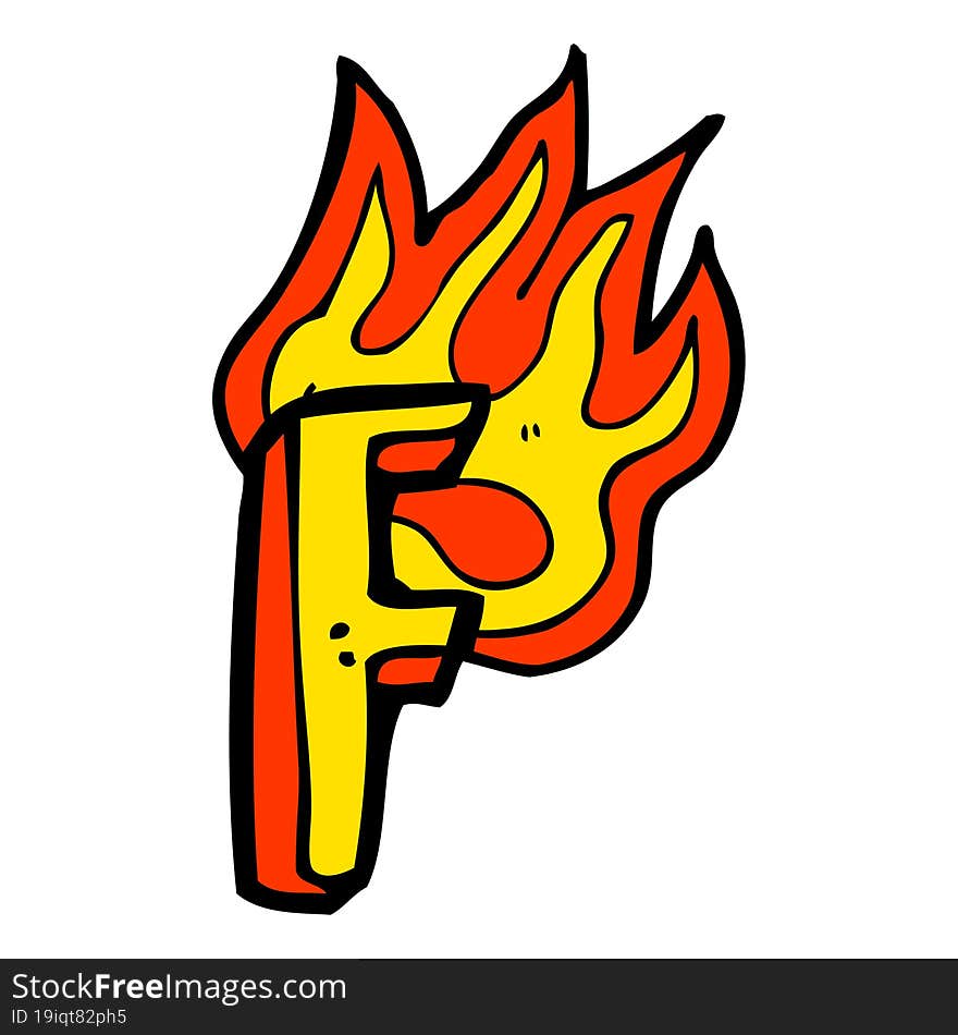 Cartoon Flaming Letter