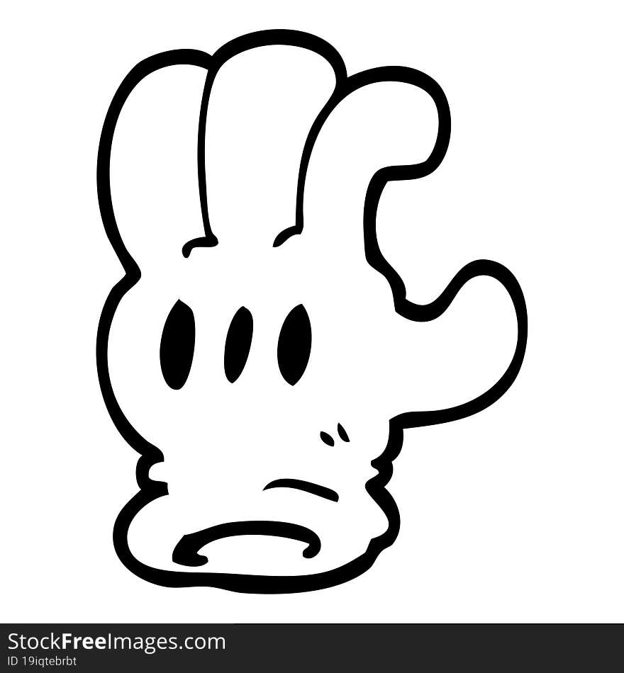 line drawing cartoon glove hand