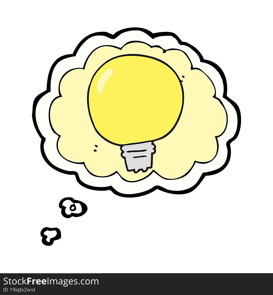 Thought Bubble Cartoon Light Bulb