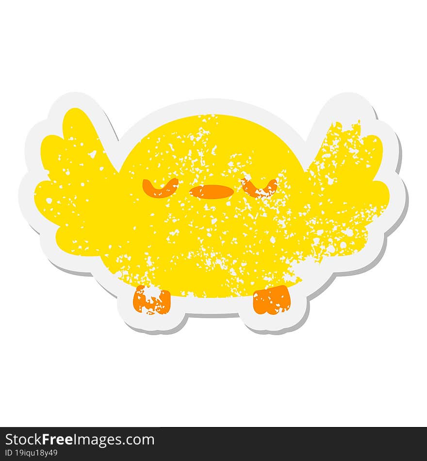 cute cartoon baby bird grunge sticker