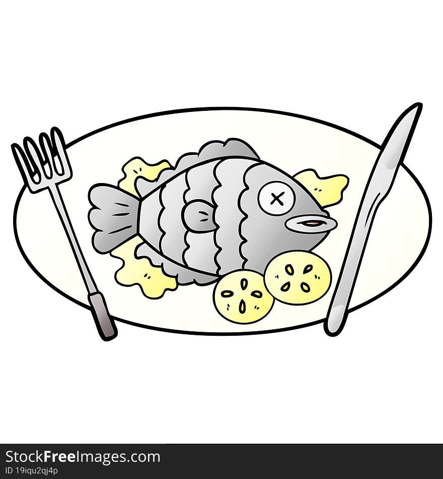 cooked fish cartoon. cooked fish cartoon