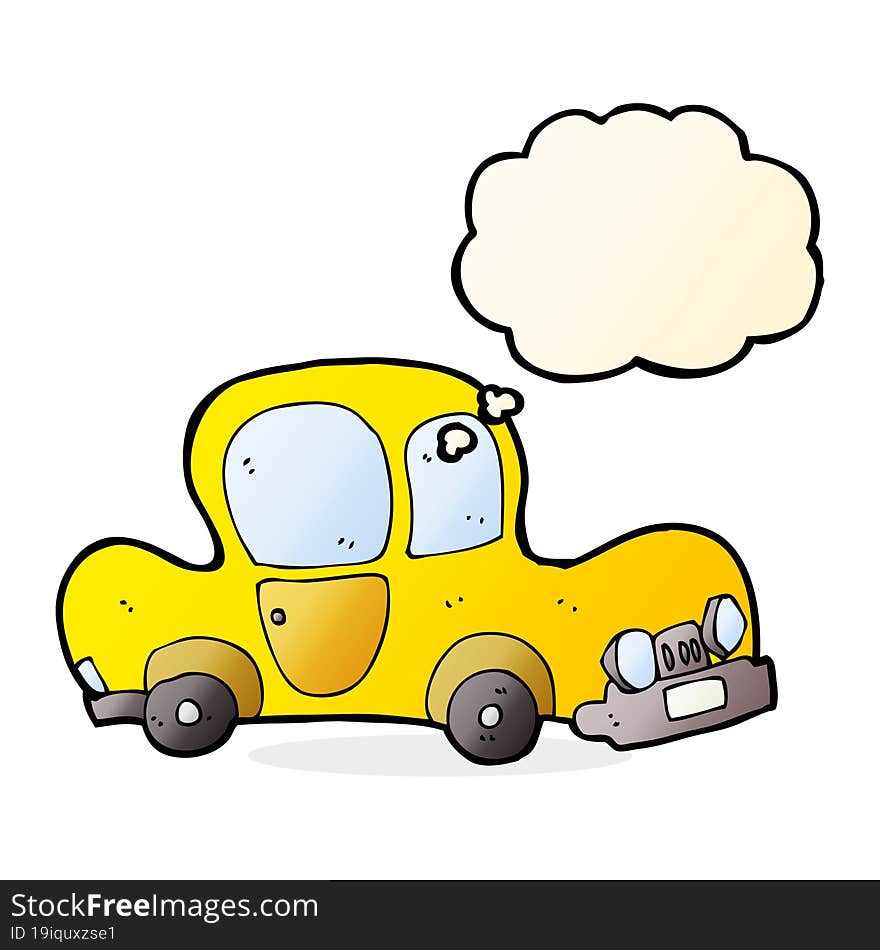 Cartoon Car With Thought Bubble