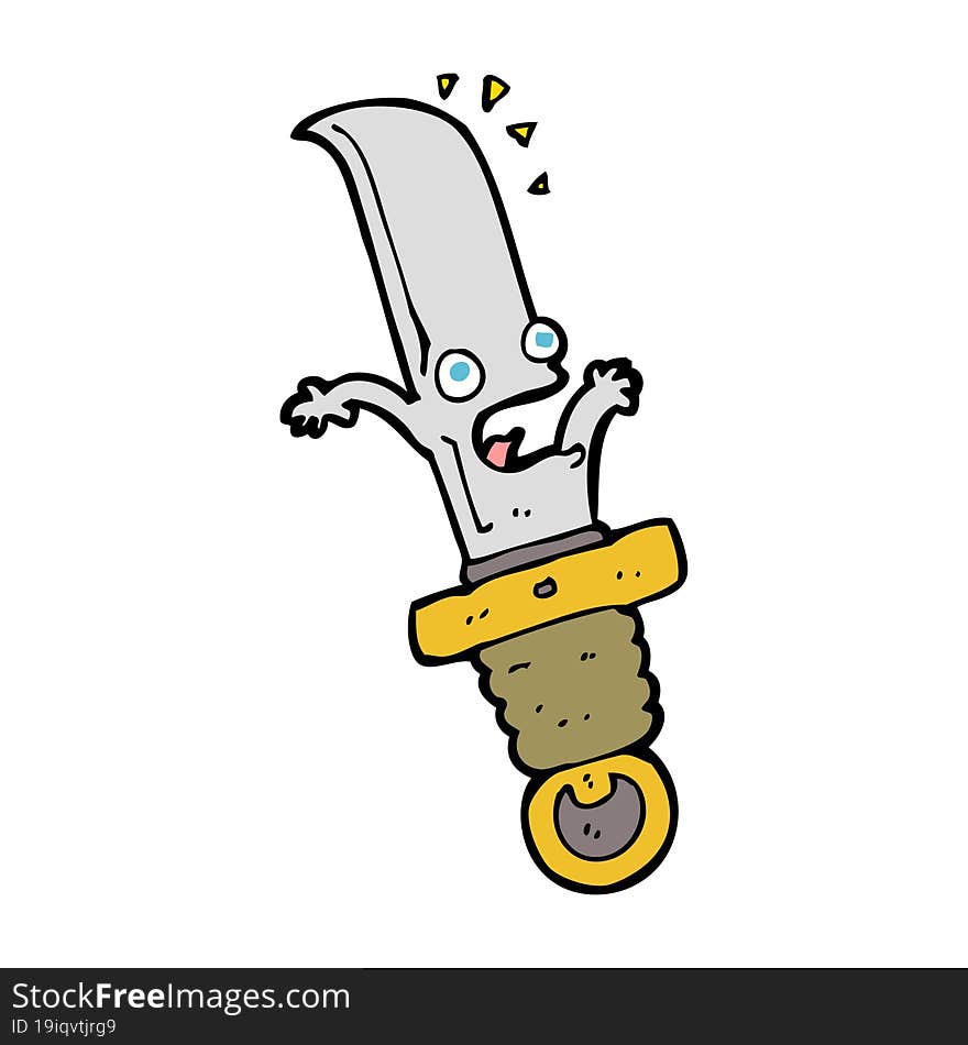 cartoon frightened knife