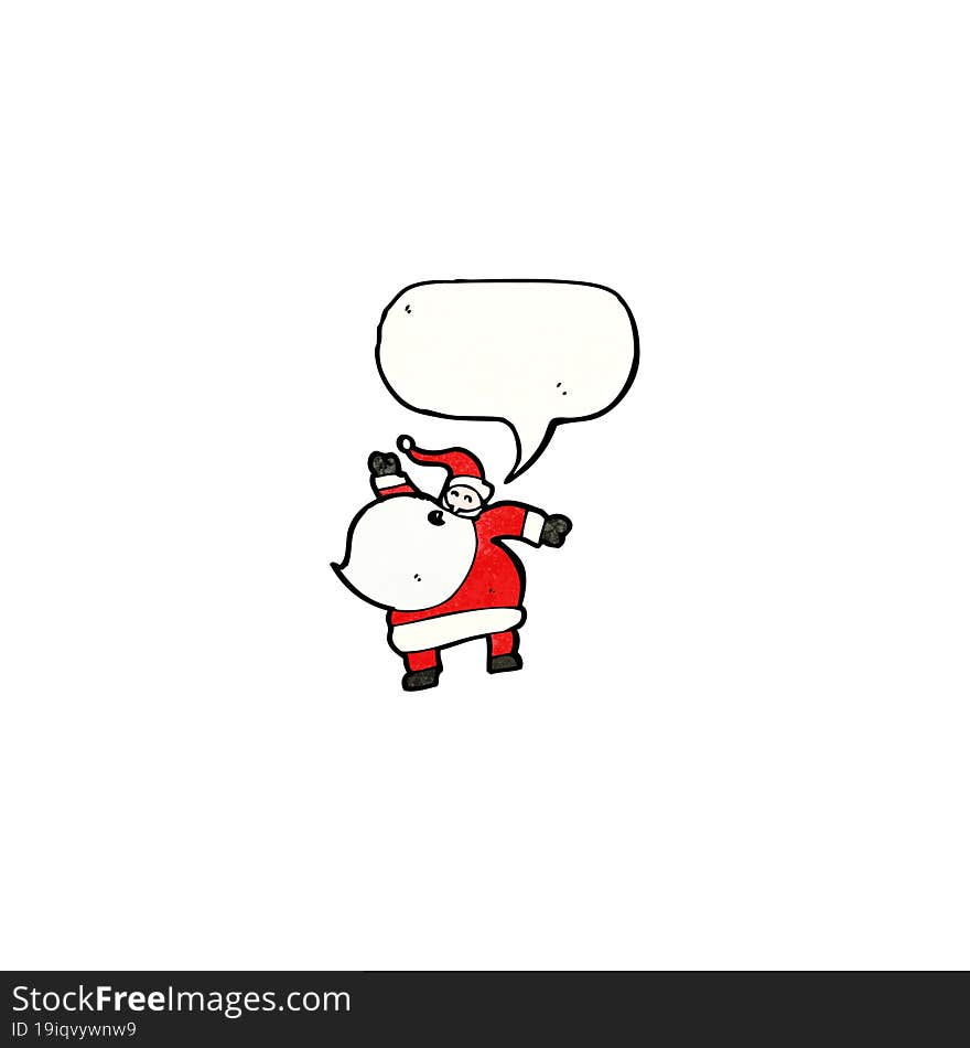 cartoon santa claus with speech bubble