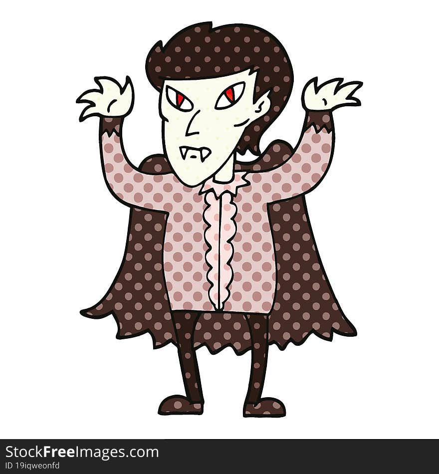 comic book style cartoon vampire