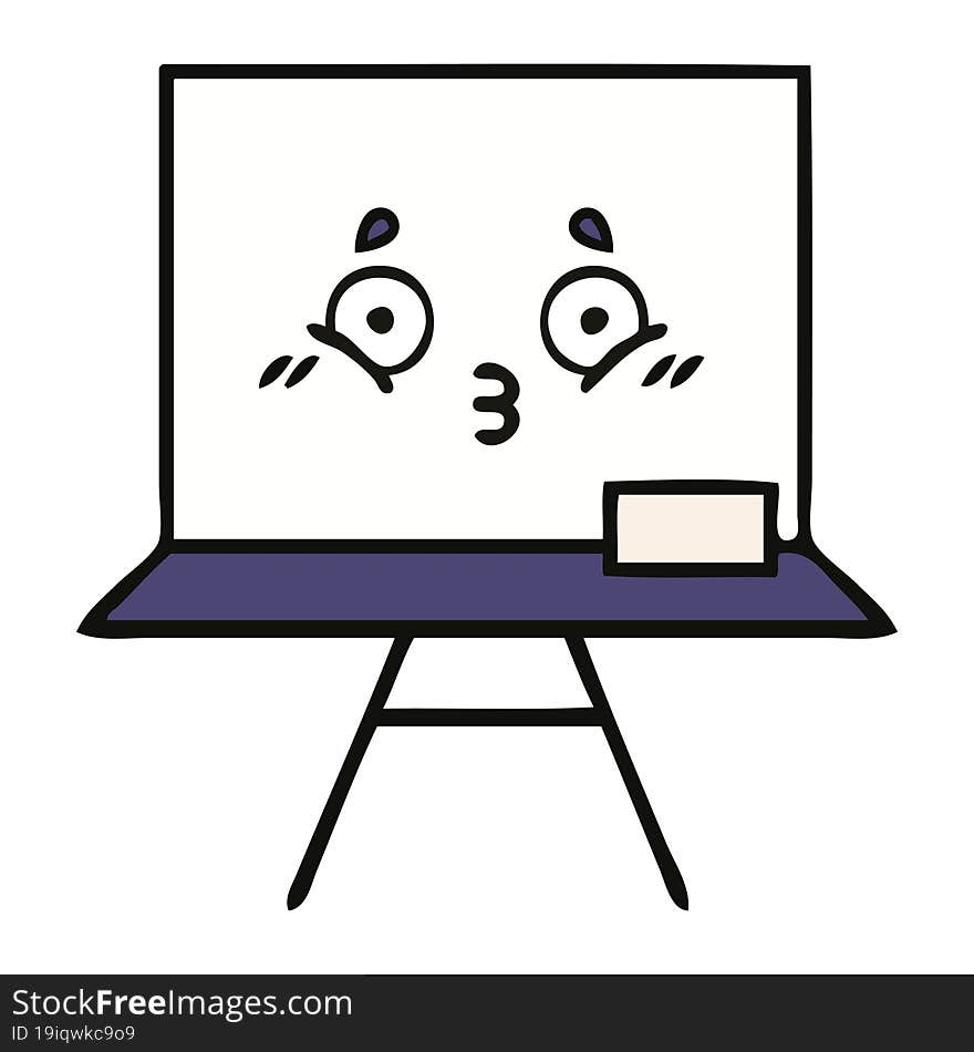 cute cartoon of a white board. cute cartoon of a white board