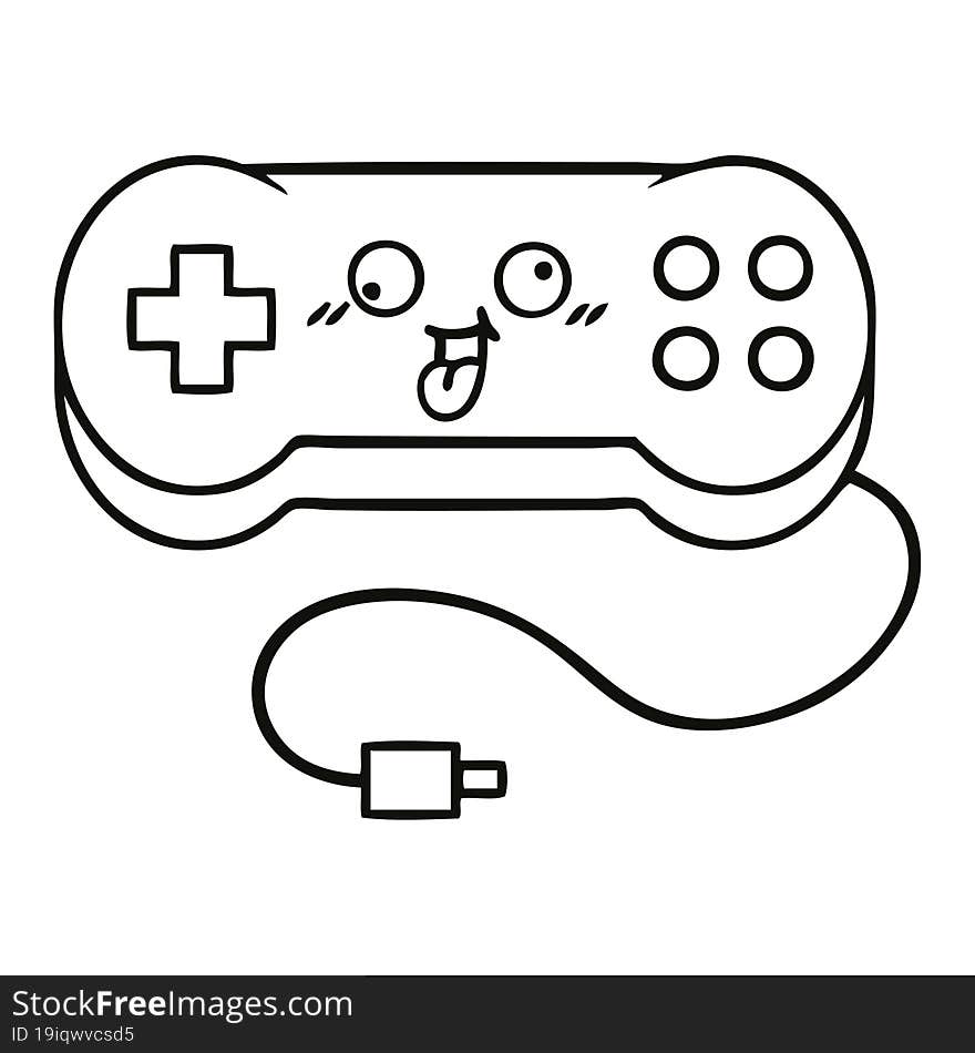 Line Drawing Cartoon Game Controller