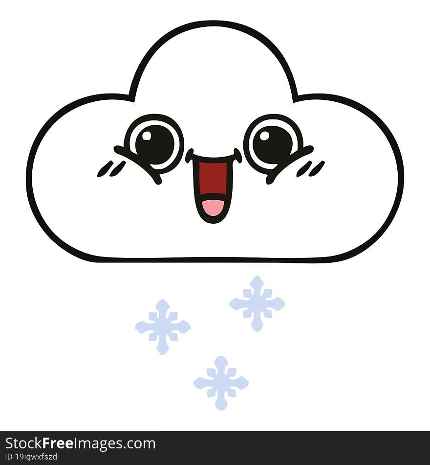 Cute Cartoon Snow Cloud