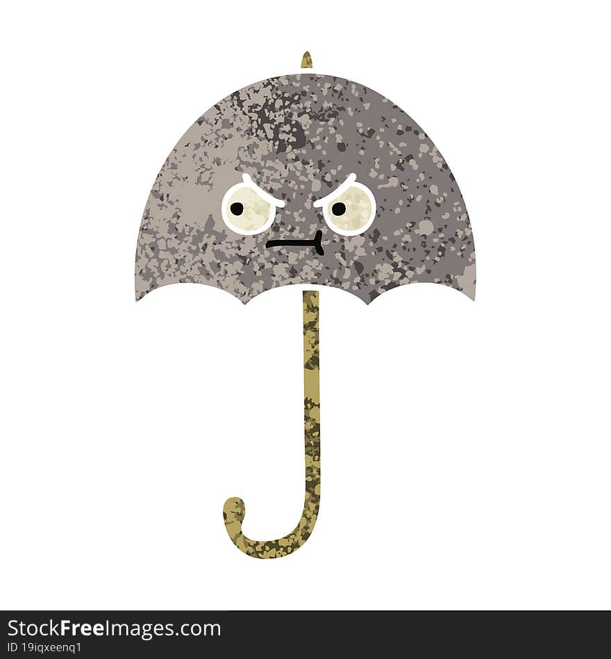 retro illustration style cartoon umbrella