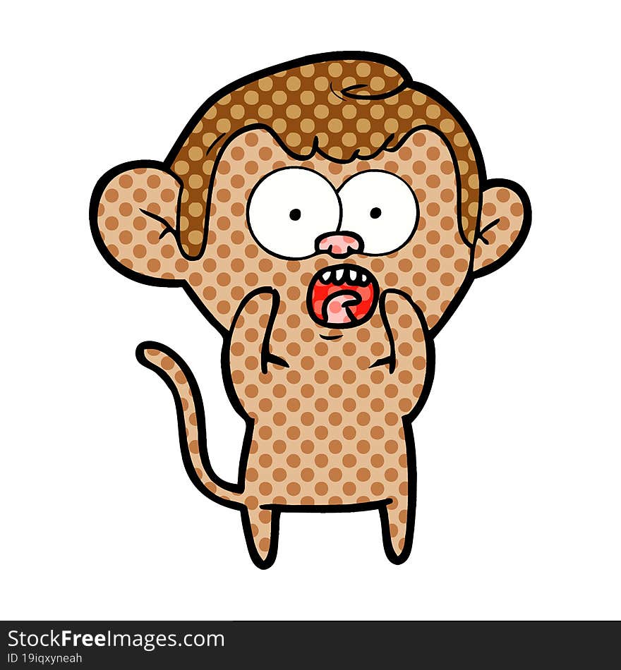 cartoon shocked monkey. cartoon shocked monkey