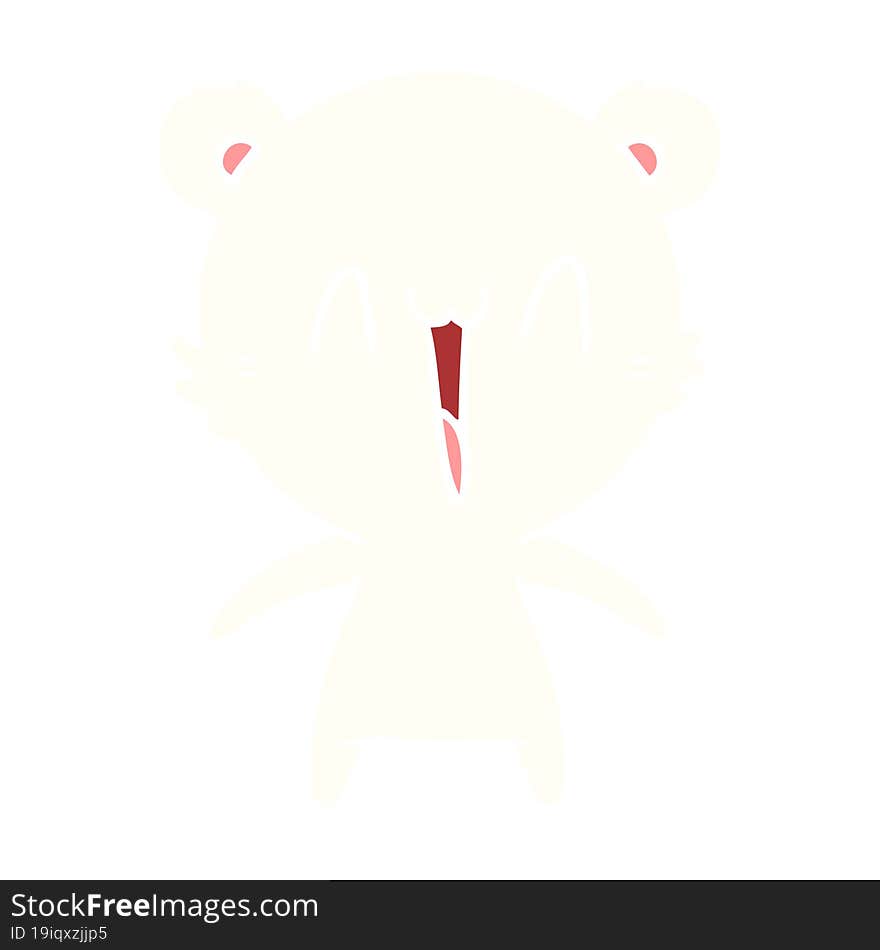 happy polar bear flat color style cartoon